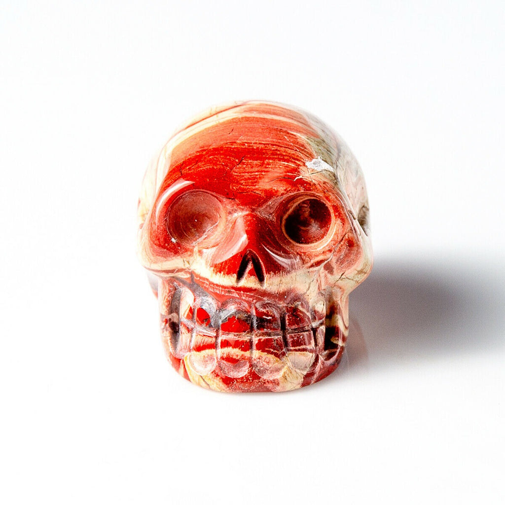 Polished Brecciated Jasper Hand Carved Gemstone Crystal Skull