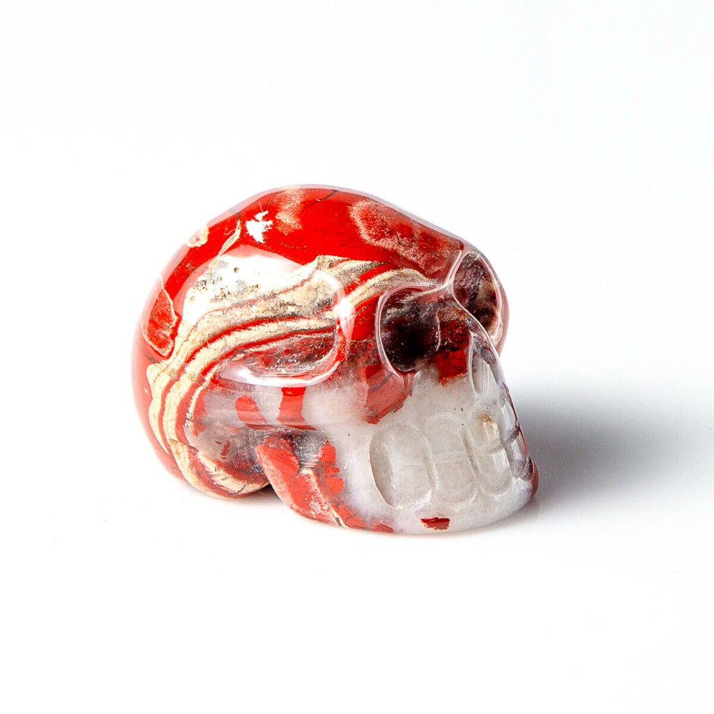 Polished Brecciated Jasper Hand Carved Gemstone Crystal Skull