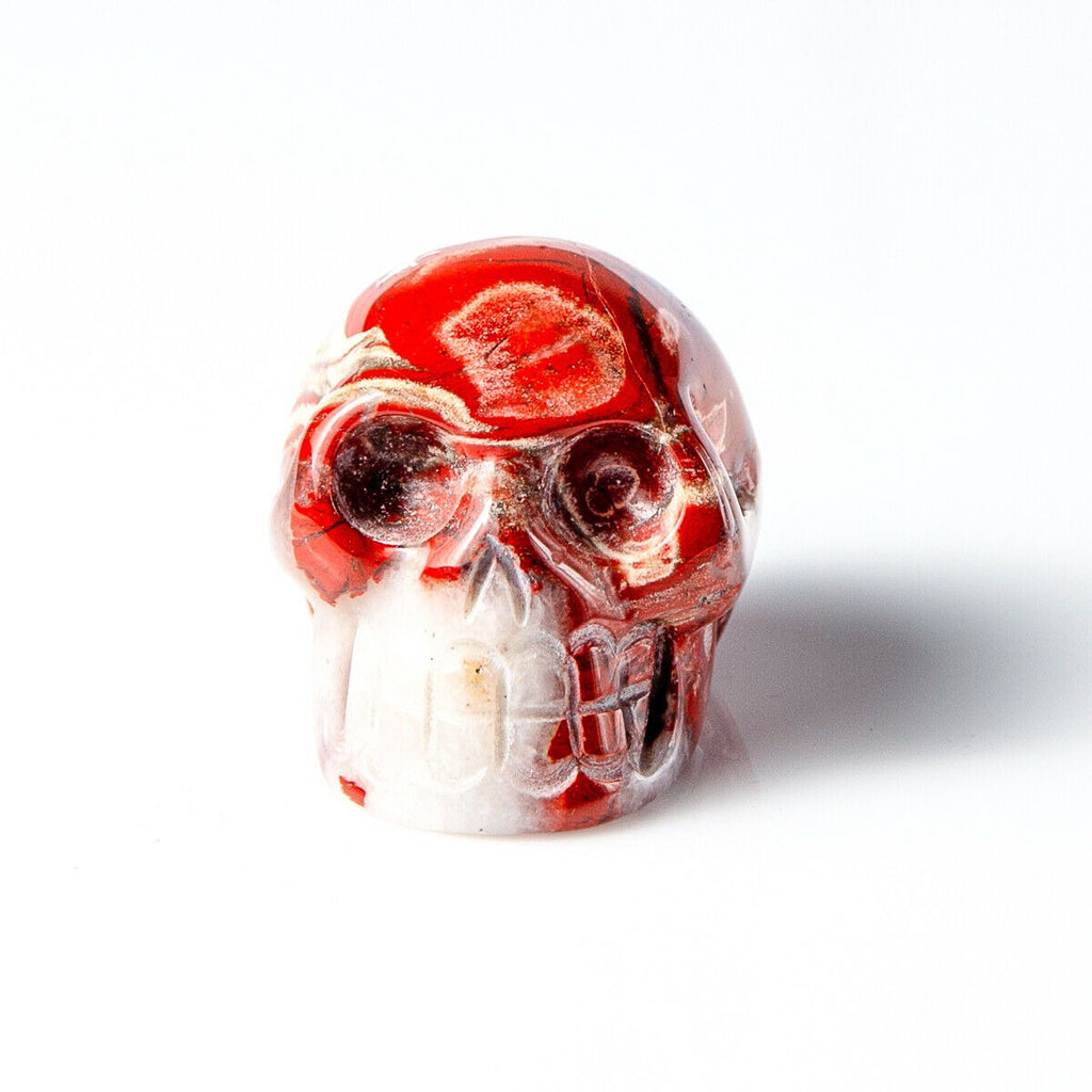 Polished Brecciated Jasper Hand Carved Gemstone Crystal Skull