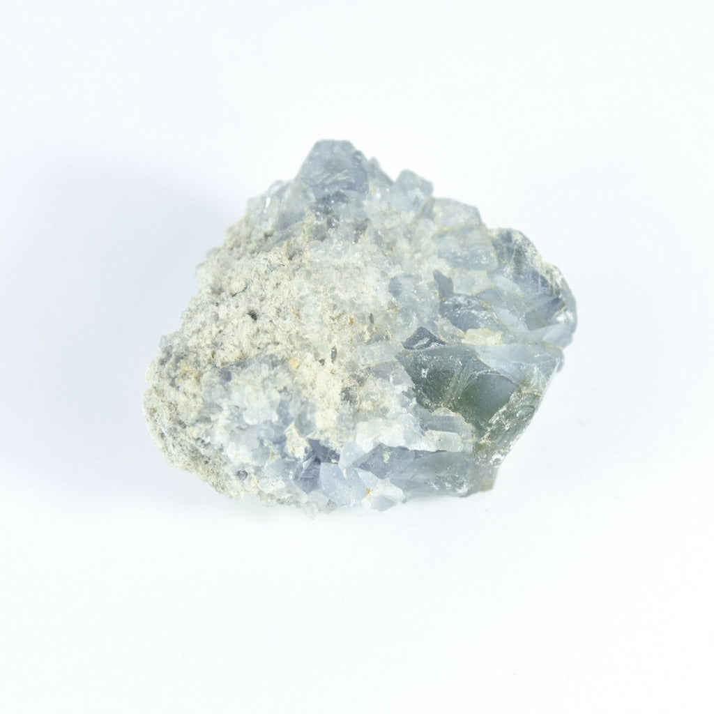 马达加斯加天青石水晶 druzy 星团天空蓝色晶洞矿物 6.0 盎司