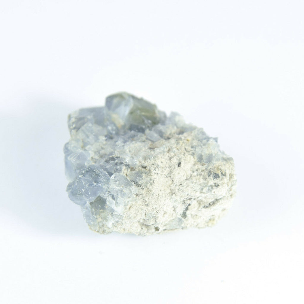 马达加斯加天青石水晶 druzy 星团天空蓝色晶洞矿物 6.0 盎司