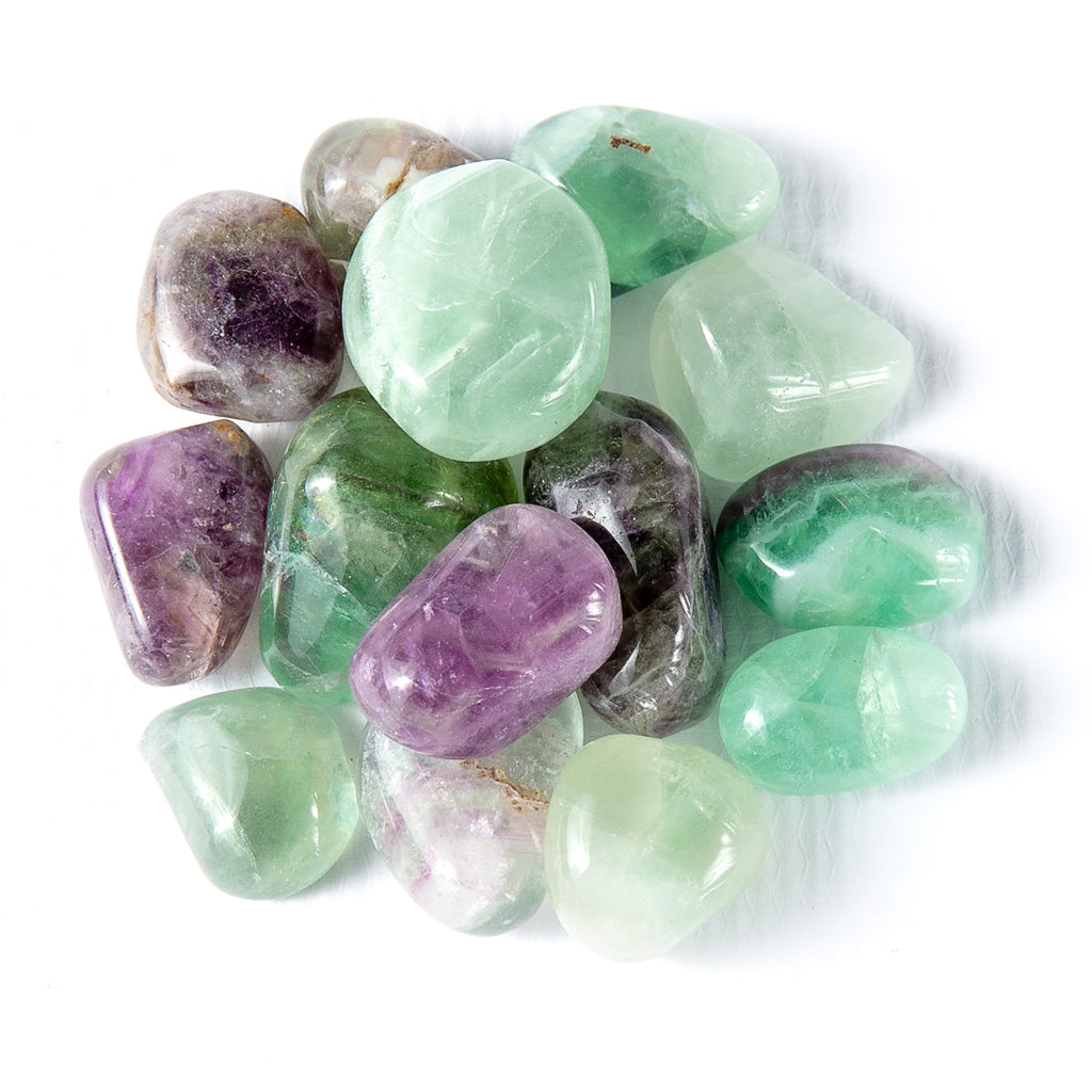 1/2 Pound of Medium Tumbled Fluorite Gemstone Crystals