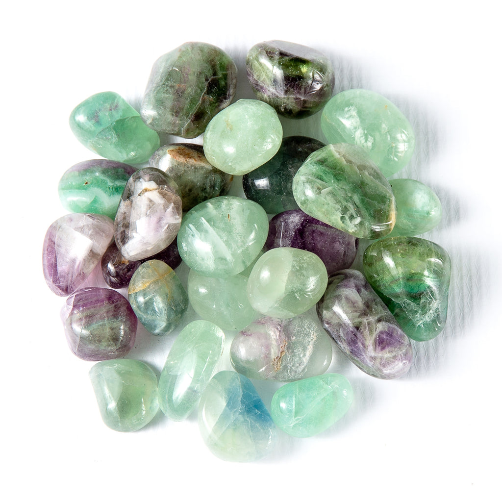1 Pound of Medium Tumbled Fluorite Gemstone Crystals