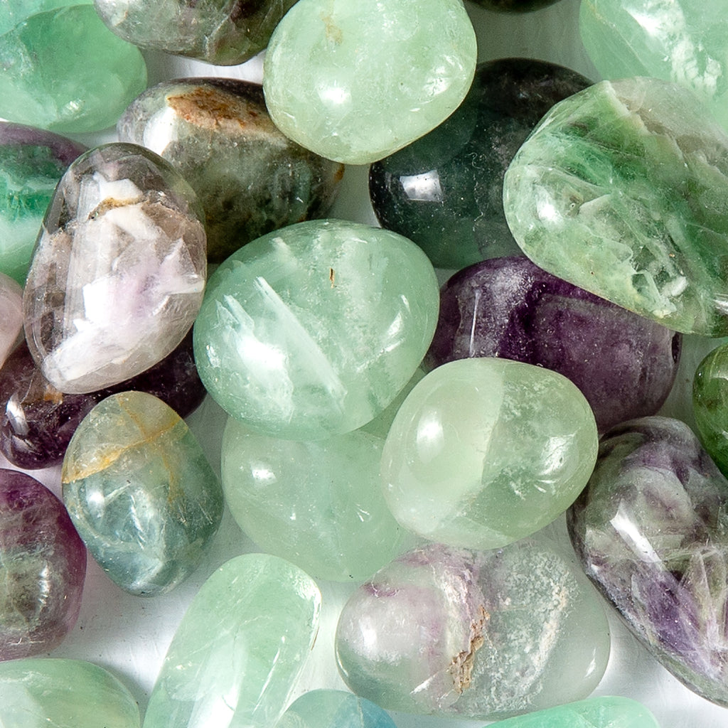 Medium Tumbled Fluorite Gemstone Crystals Bulk