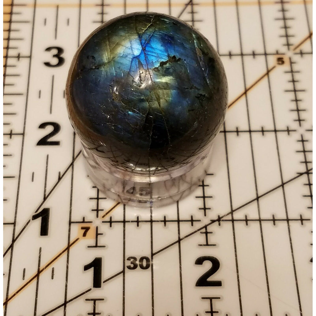 Natural Labradorite Feldspar Quartz Crystal Sphere Ball (1 each) w/stand