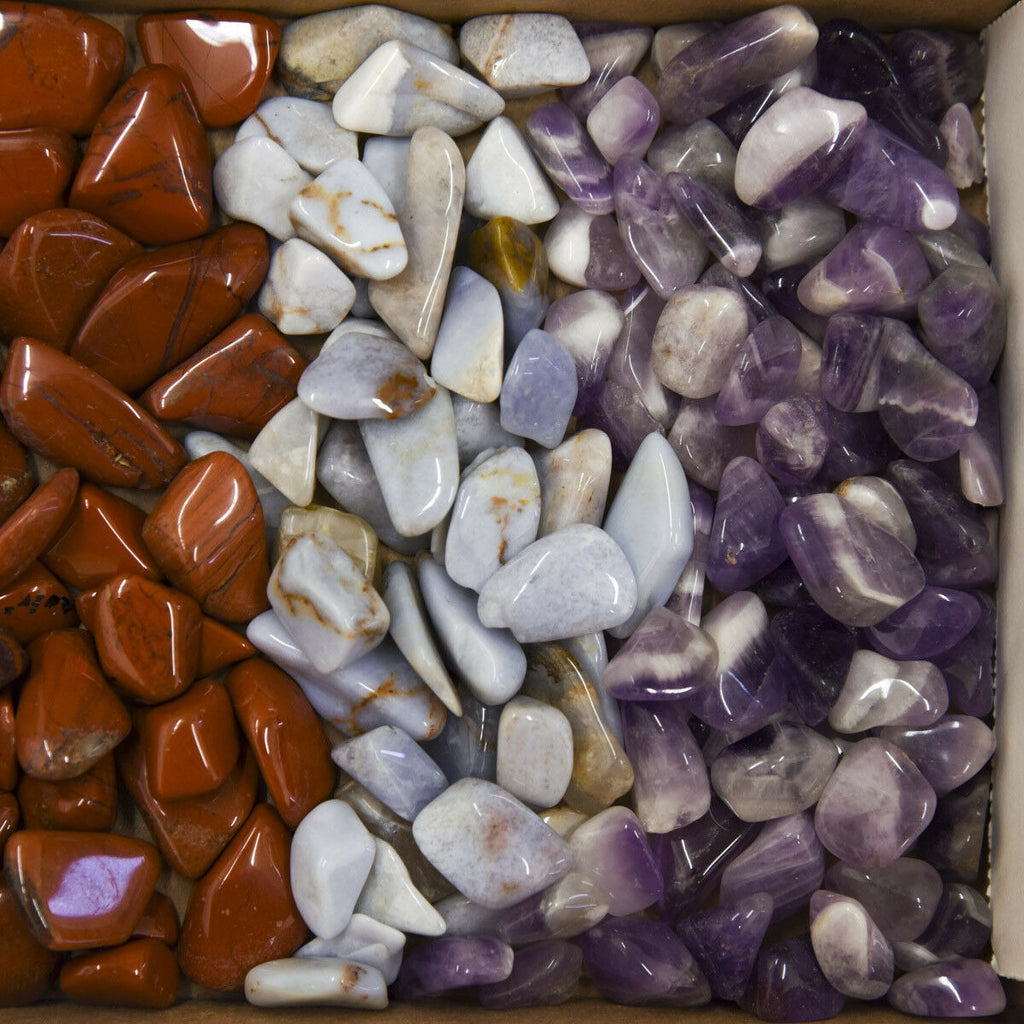 Tumbled Stone Collection Red Jasper/Blue Chalcedony/Banded Amethyst
