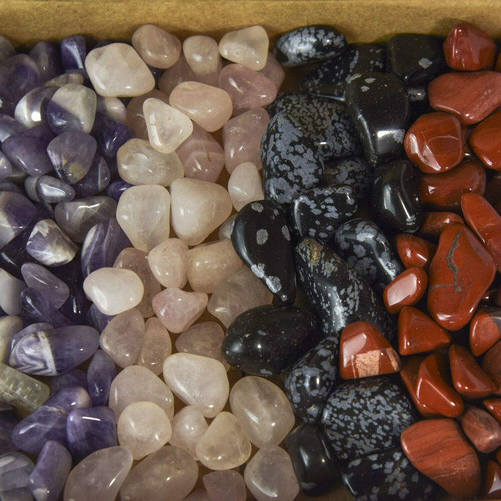Best Tumbled Stone Collection Banded Amethyst/Rose Quartz/Obsidian/Jasper
