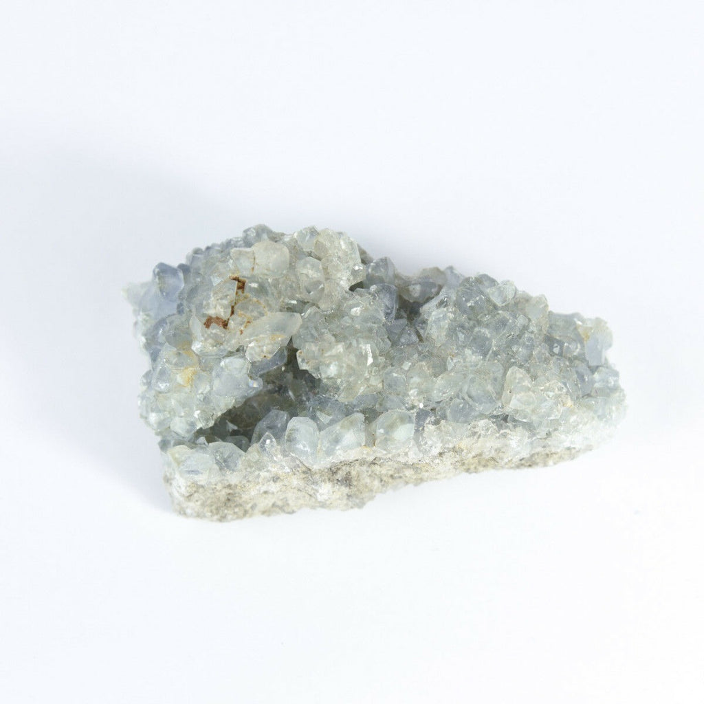马达加斯加天青石水晶 druzy 簇天蓝色晶洞矿物 7.1 盎司