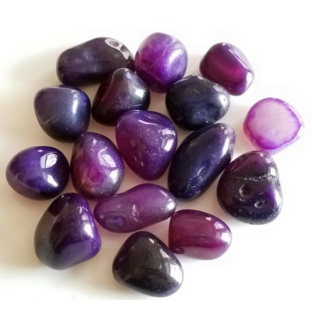 Tumbled Purple Brazil Agate Dyed Gemstone