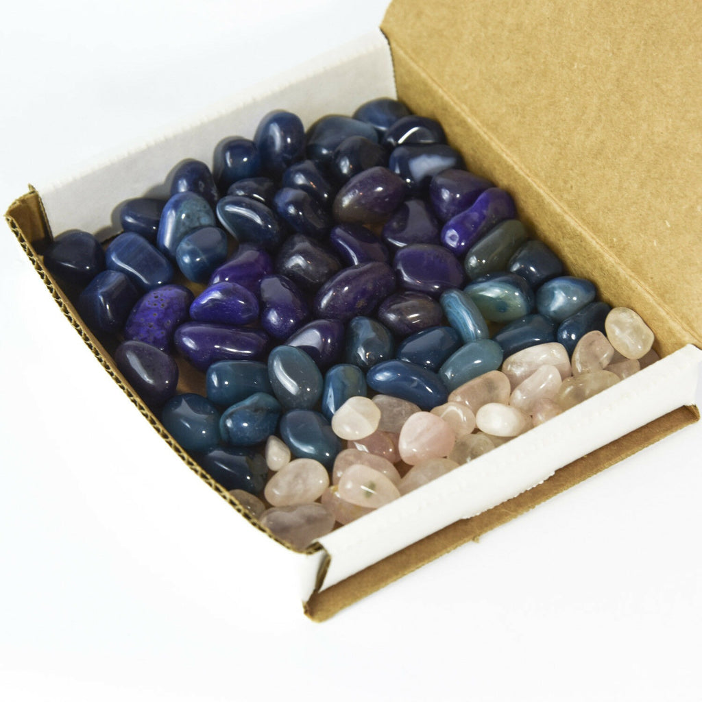 Tumbled Agate Collection Blue Agate/Teal Agate/Purple Agate/Rose Quartz