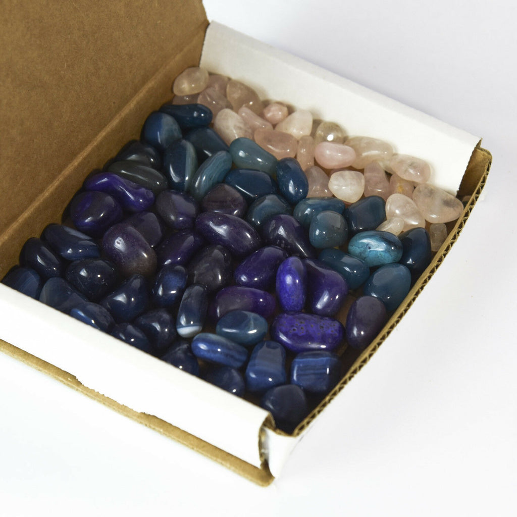 Tumbled Agate Collection Blue Agate/Teal Agate/Purple Agate/Rose Quartz