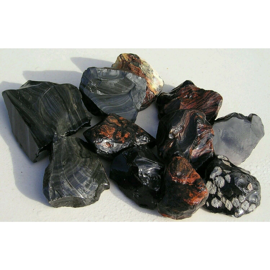 Mixed OBSIDIAN Volcanic Glass Rough Rock for Tumbling
