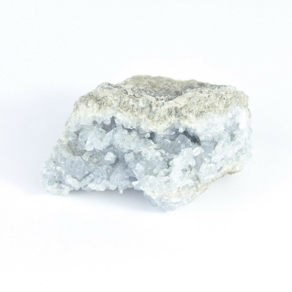 Madagaskar Celestite Crystal druzy cluster nebe Blue Geode Mineral 7,6 oz