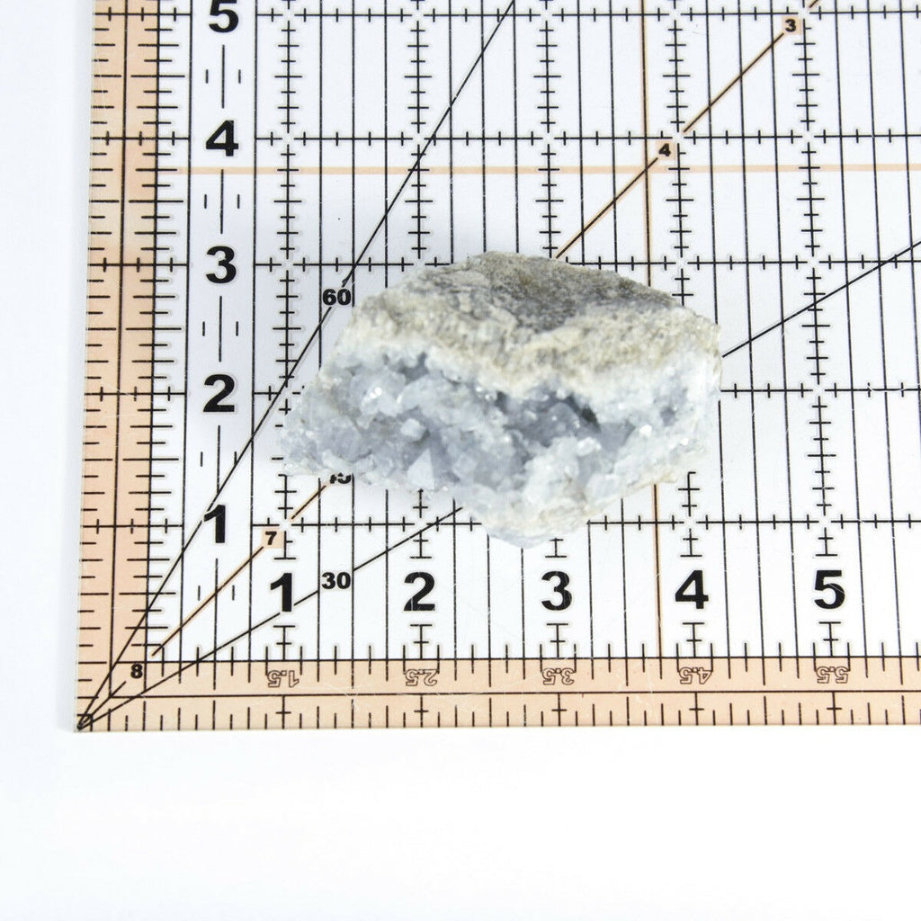 马达加斯加天青石水晶 druzy 簇天空蓝色晶洞矿物 7.6 盎司
