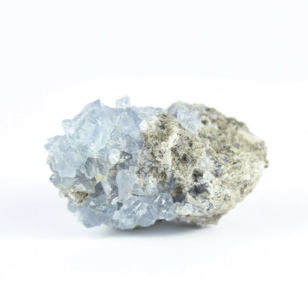 马达加斯加天青石水晶 druzy 簇天蓝色晶洞矿物 5.0 盎司