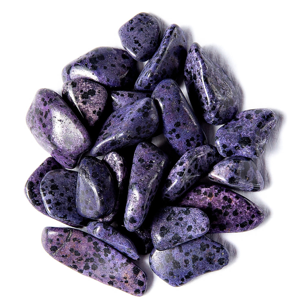 1/4 Pound of Tumbled Purple Dalmatian Jasper Gemstone Crystals