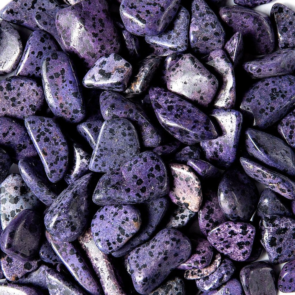 Medium Tumbled Purple Dalmatian Jasper Gemstone Crystals Bulk