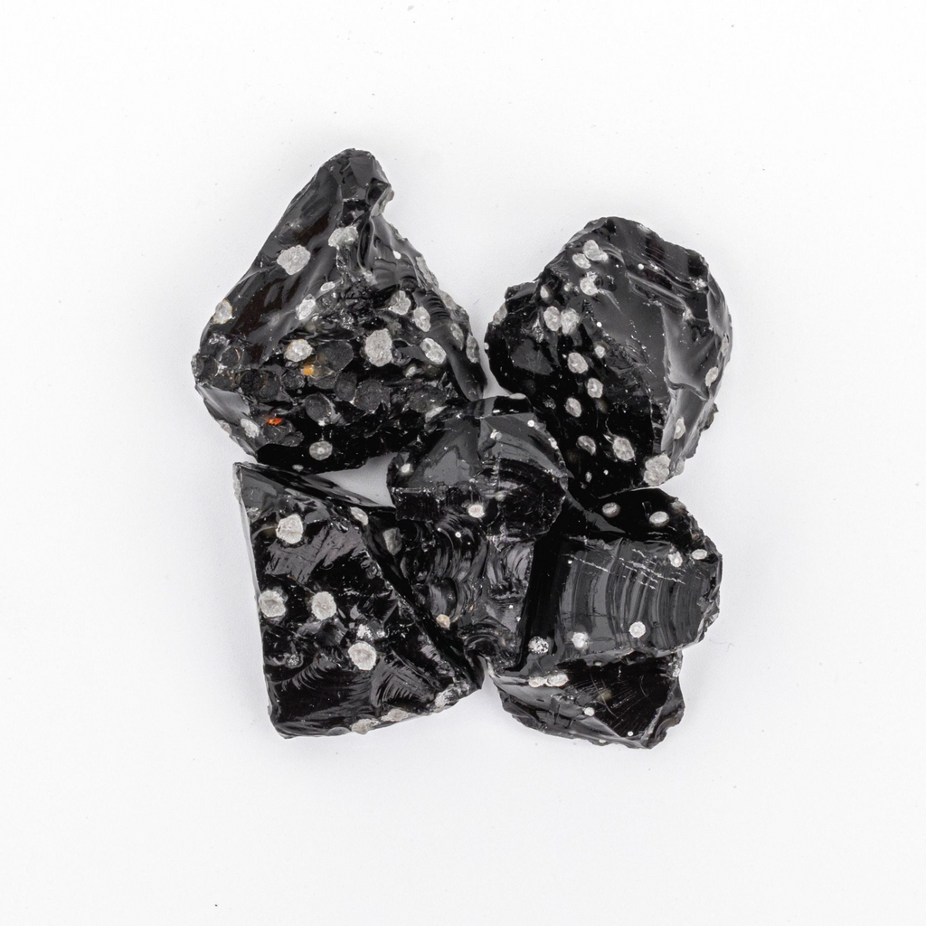 50 Grams of Rough/Raw Snowflake Obsidian Gemstone Crystals