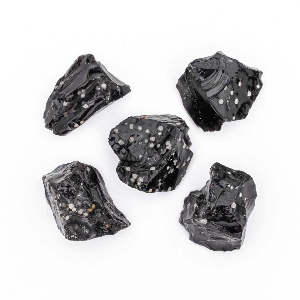 1/4 Pound of Rough/Raw Snowflake Obsidian Gemstone Crystals