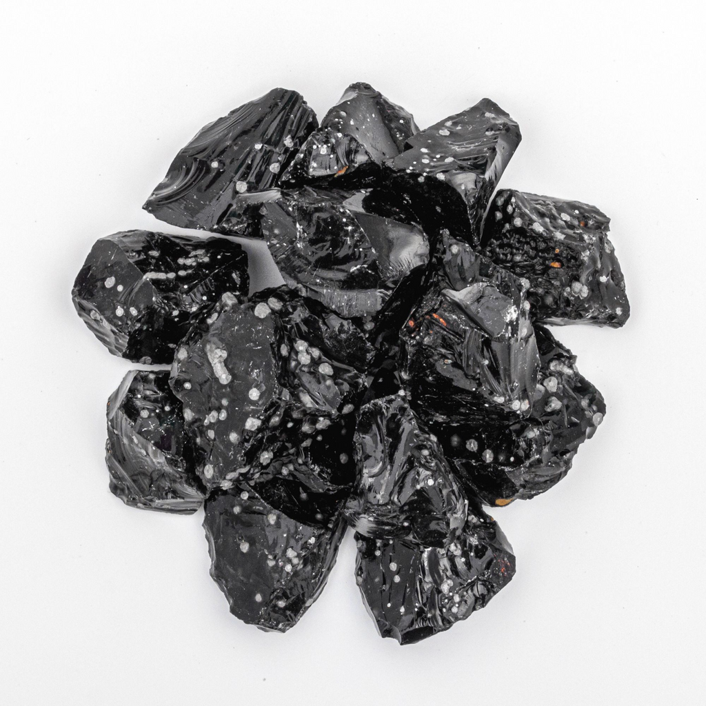 3/4 Pound of Rough/Raw Snowflake Obsidian Gemstone Crystals