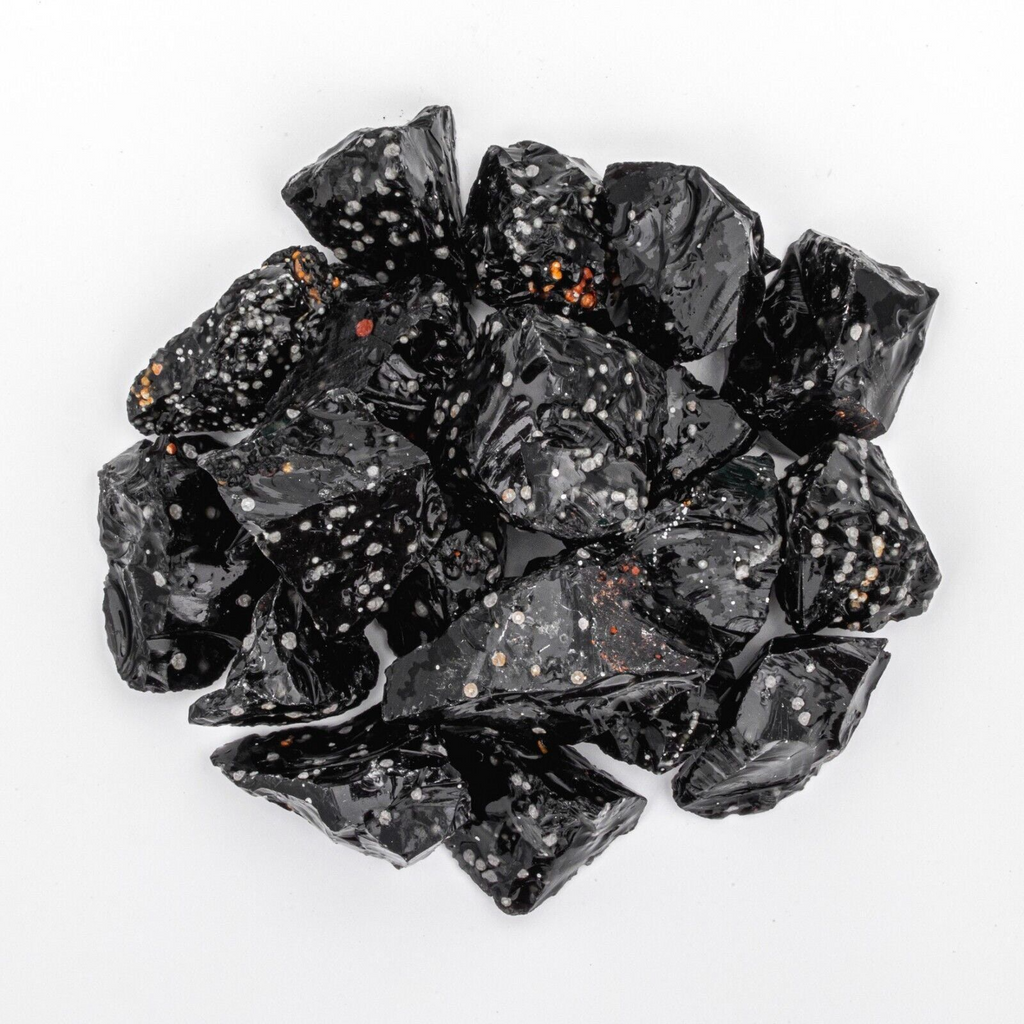 1 Pound of Rough/Raw Snowflake Obsidian Gemstone Crystals