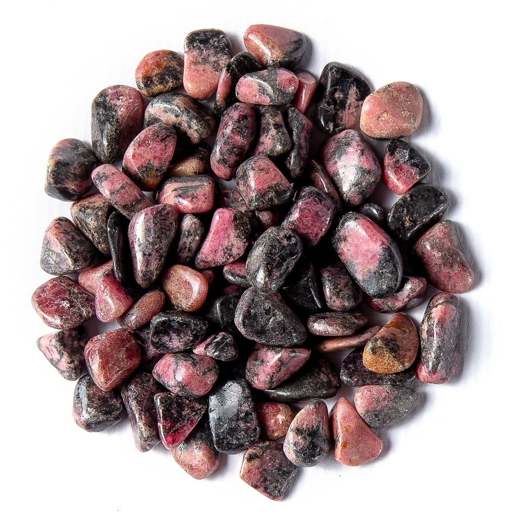 1/2 Pound of Small Tumbled Rhodonite Gemstone Crystals