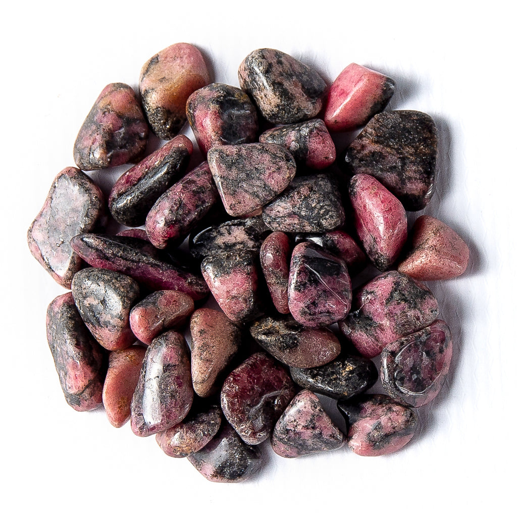 1/4 Pound of Small Tumbled Rhodonite Gemstone Crystals