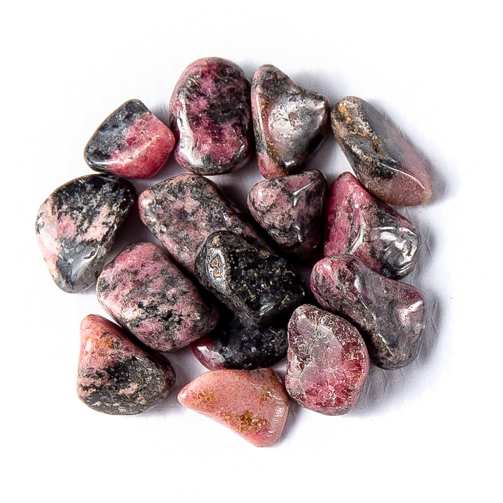50 Grams of Small Tumbled Rhodonite Gemstone Crystals