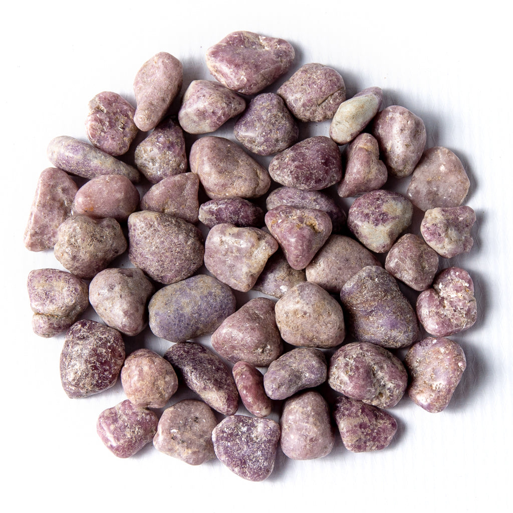 1/2 pound of tumbled purple lepidolite gemstones