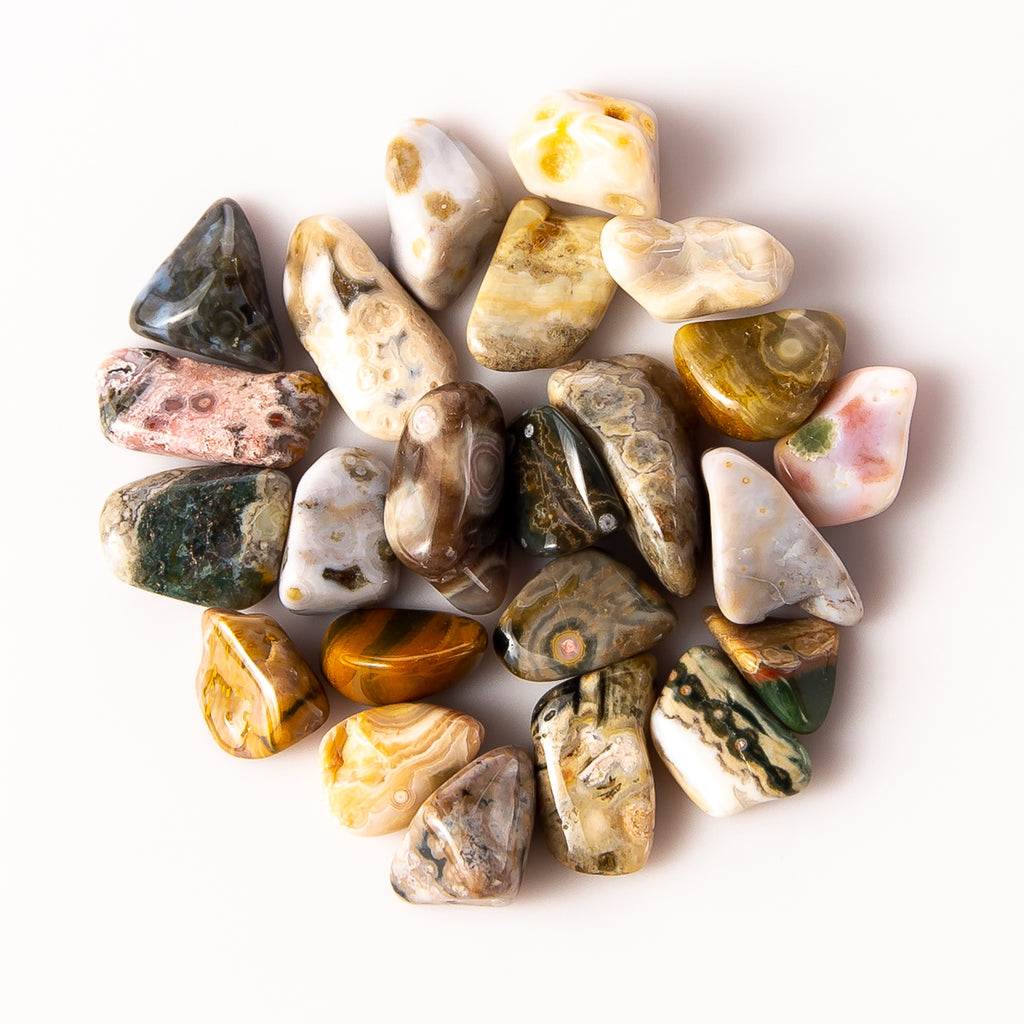 50 Grams of Small Tumbled Ocean Jasper Gemstone Crystals
