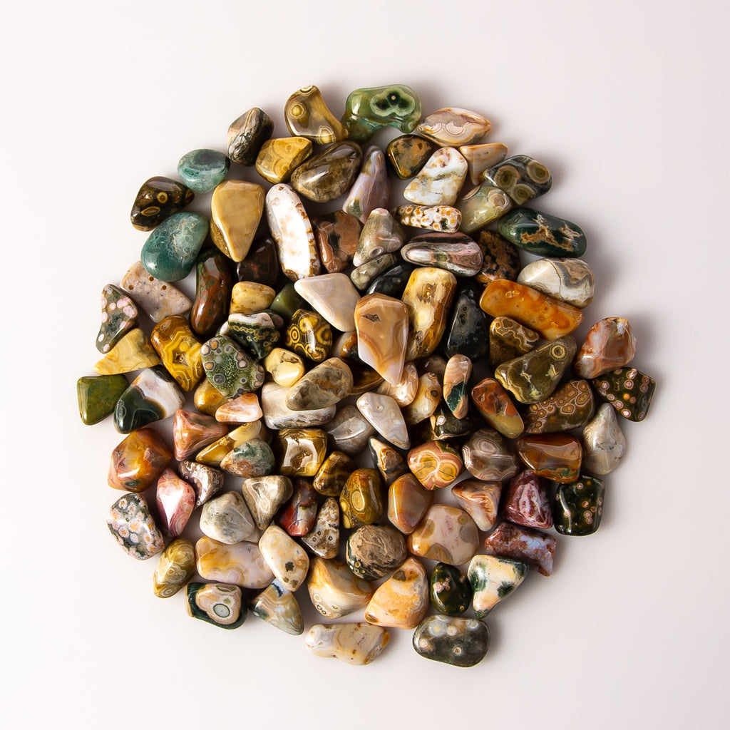 1/2 Pound of Small Tumbled Ocean Jasper Gemstone Crystals