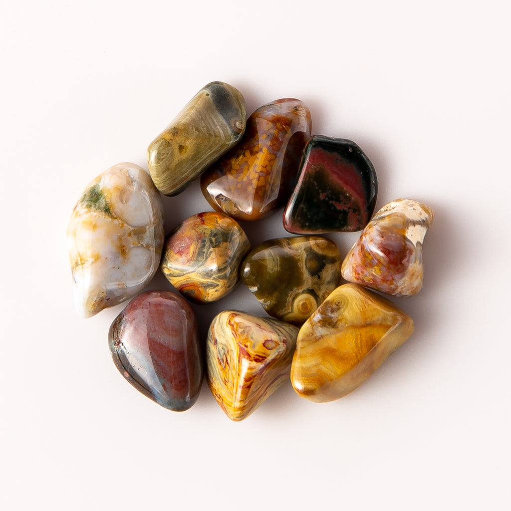 25 Grams of Small Tumbled Ocean Jasper Gemstone Crystals