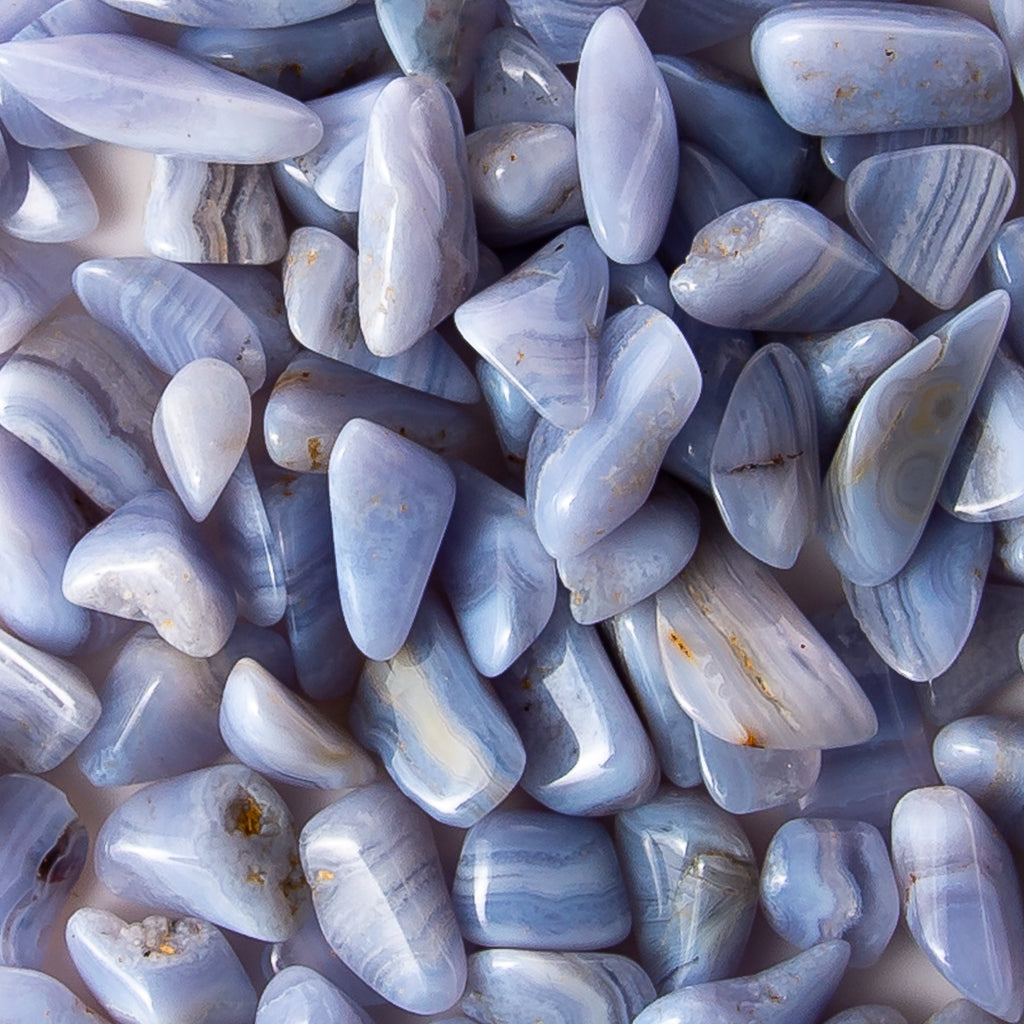 Small Tumbled Blue Lace Agate Gemstone Crystals Bulk