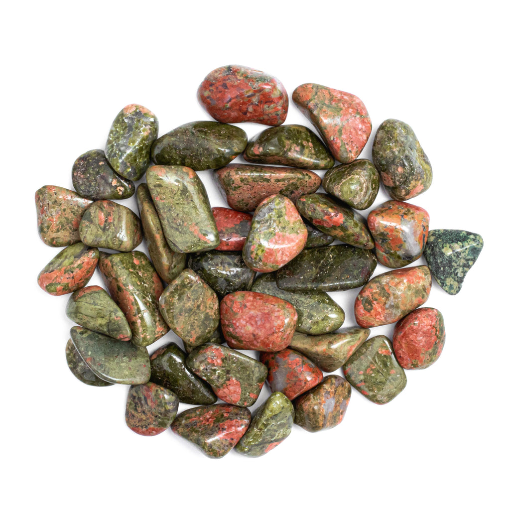 1/4 Pound of Small Tumbled Unakite Gemstone Crystals