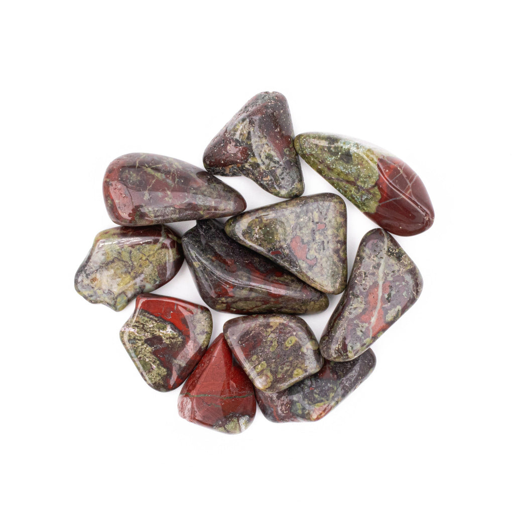 25 Grams of Small Tumbled Dragons Blood Jasper Gemstone Crystals