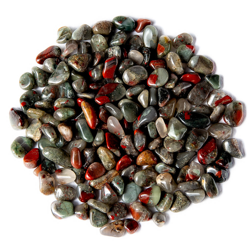 1/2 Pound Tumbled Bloodstone Heliotrope Gemstone Pebbles