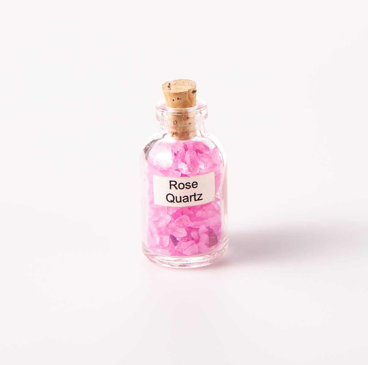 10 Tumbled Rose Quartz Gemstone Chip Size Mini Bottles