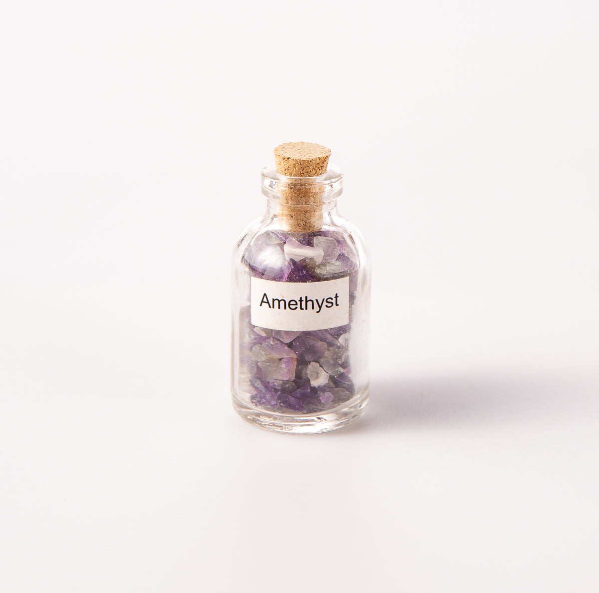 10 Tumbled Natural Amethyst Gemstone Chip Size Mini Bottles