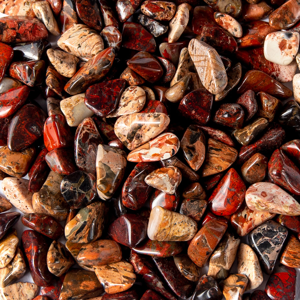 Small Tumbled Brecciated Jasper Gemstone Crystals Bulk