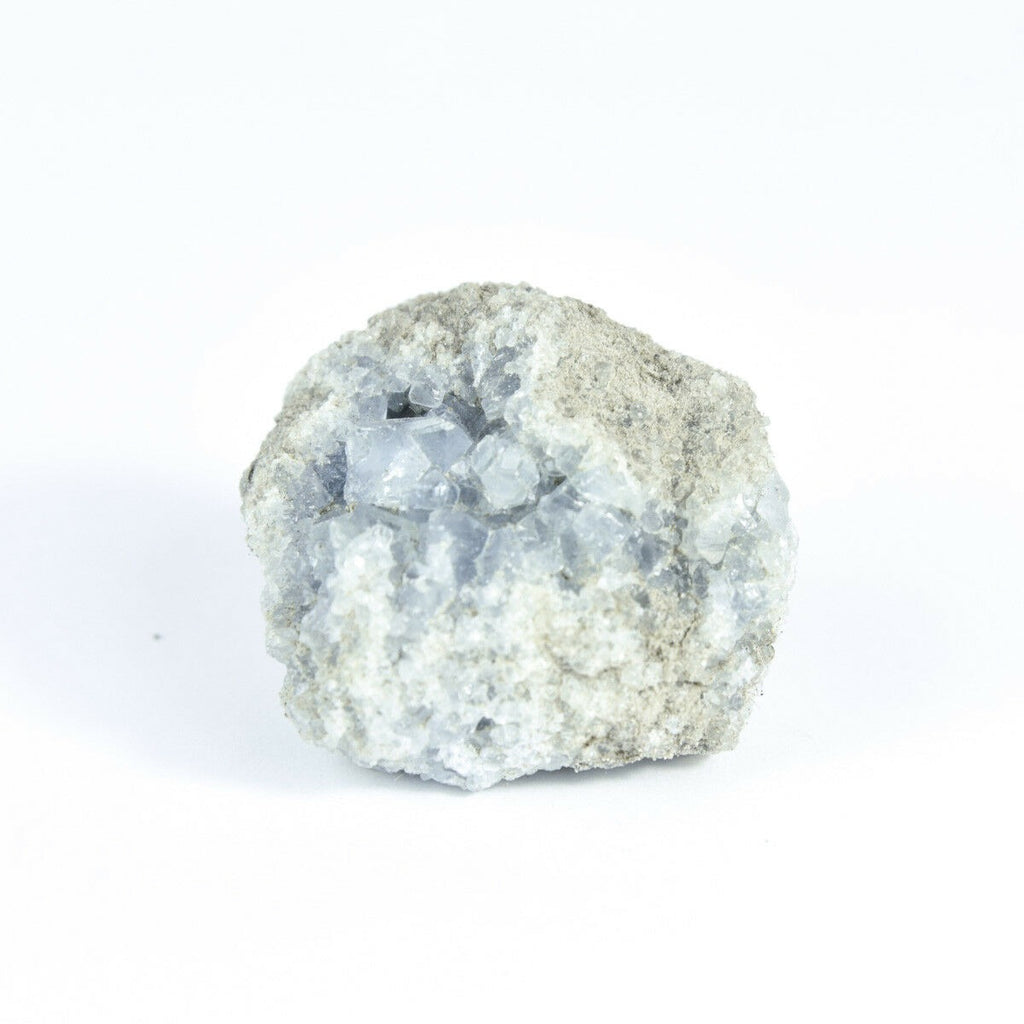 马达加斯加天青石水晶 druzy 簇天空蓝色晶洞矿物 5.8 盎司