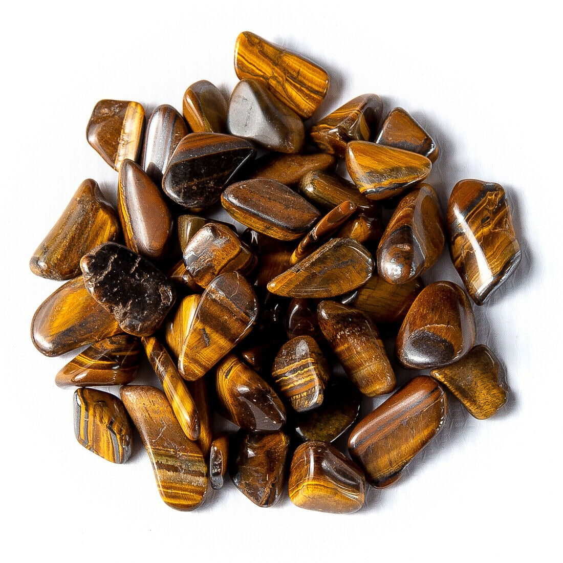 Tumbled Gemstone Black Onyx, Gold Tiger's Eye, & Banded Carnelian