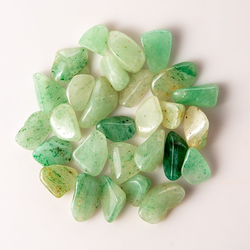 50 Grams of Small Tumbled Green Aventurine Gemstone Crystals