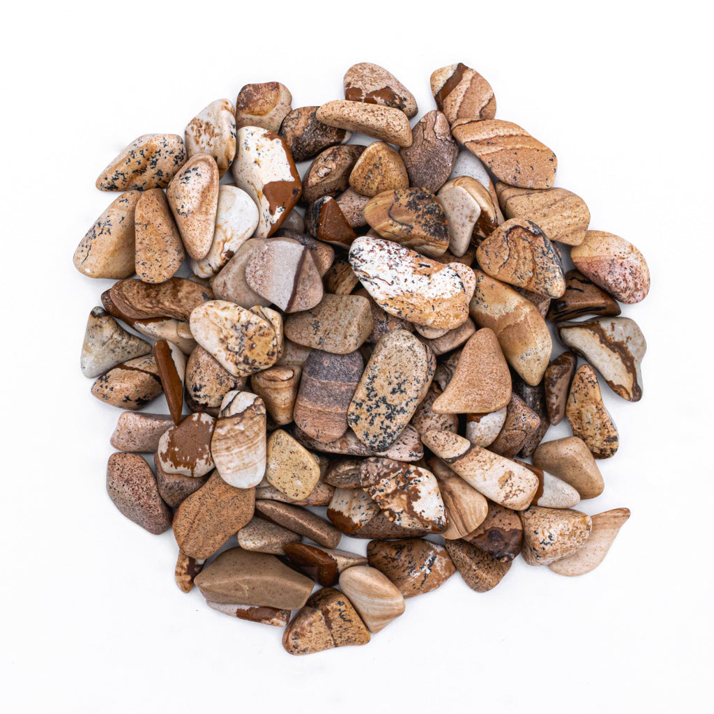 1/2 Pound of Small Tumbled Picture Jasper Gemstone Crystals