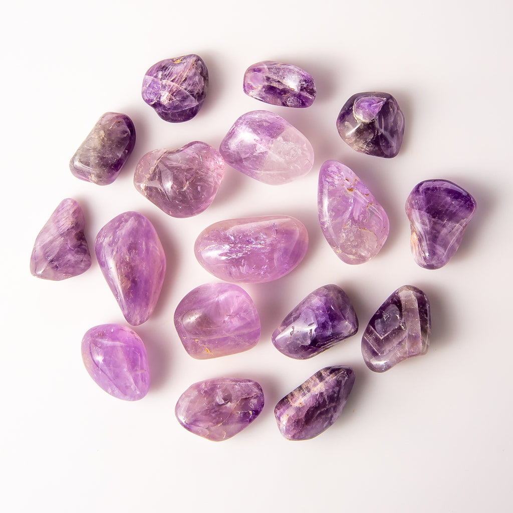 1/2 Pound of Medium Tumbled Amethyst Gemstone Crystals
