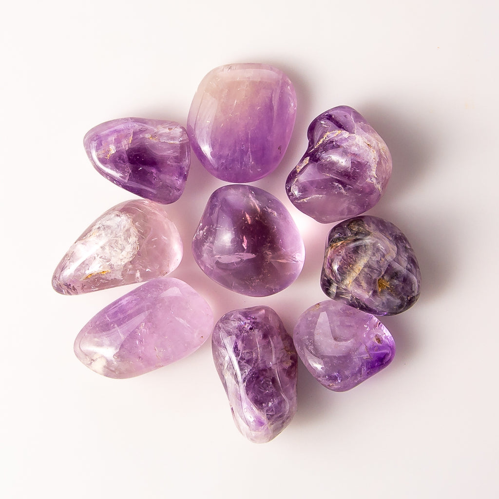 1/4 Pound of Medium Tumbled Amethyst Gemstone Crystals