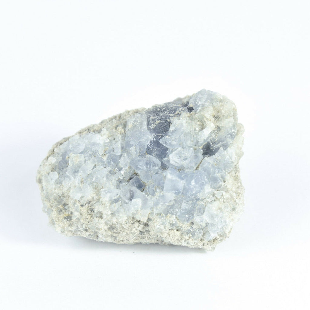 马达加斯加天青石水晶 druzy 簇天空蓝色晶洞矿物 5.1 盎司