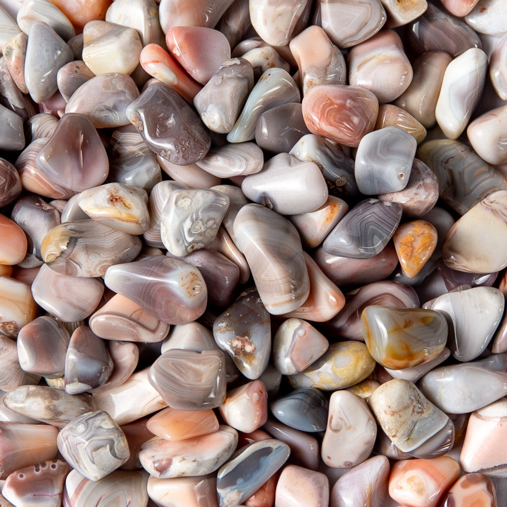 Small Tumbled Pink Botswana Agate Gemstone Crystals Bulk