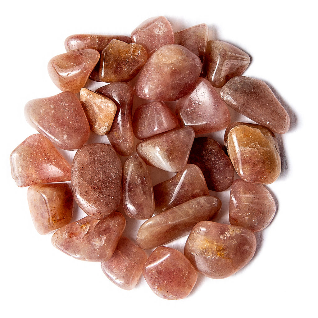 1/4 Pound of Small Tumbled Red Aventurine Gemstone Crystals