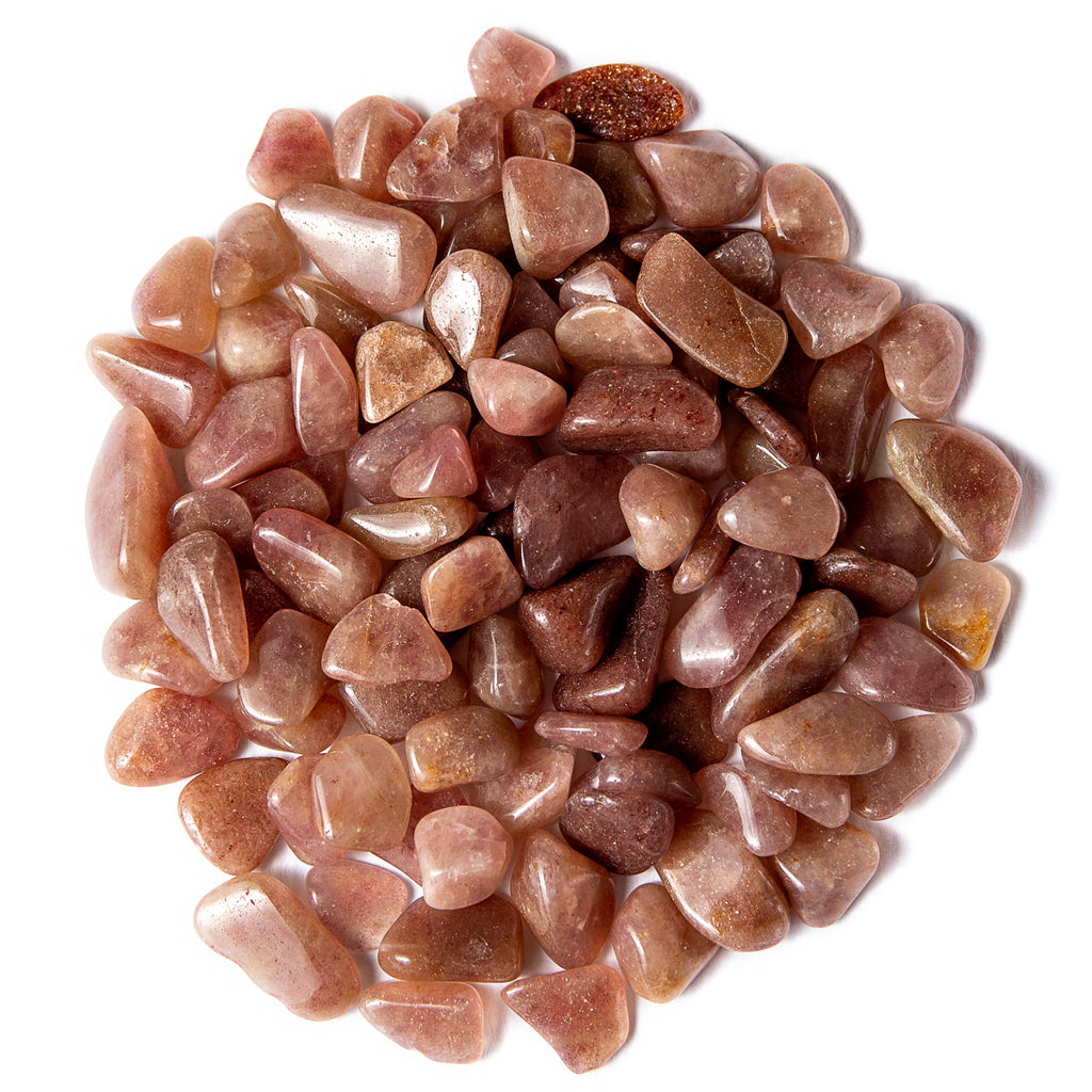 1 Pound of Small Tumbled Red Aventurine Gemstone Crystals