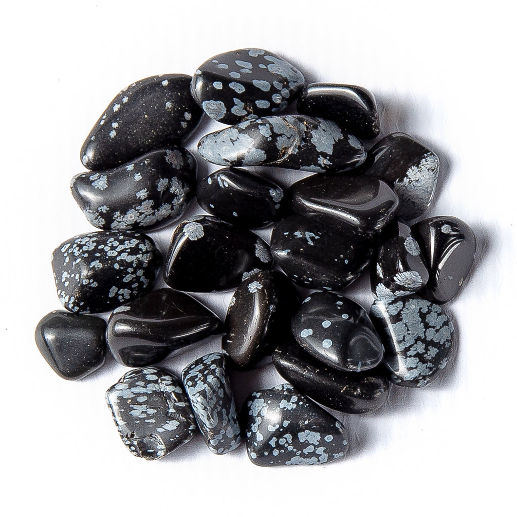 50 Grams of Small Tumbled Snowflake Obsidian Gemstone Crystals